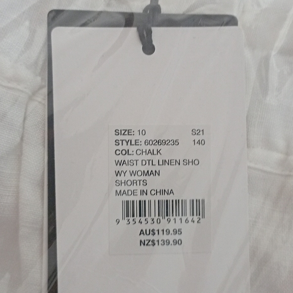 WITCHERY White High Waisted Linen Shorts NWT RRP$119 - Picture 2 of 2